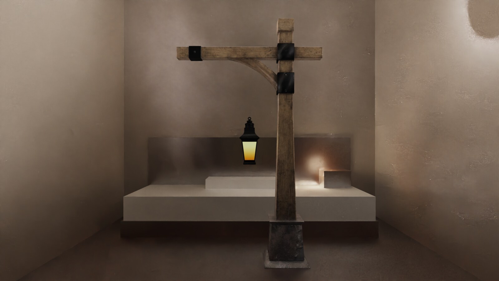 Lantern with emissive glass path traced