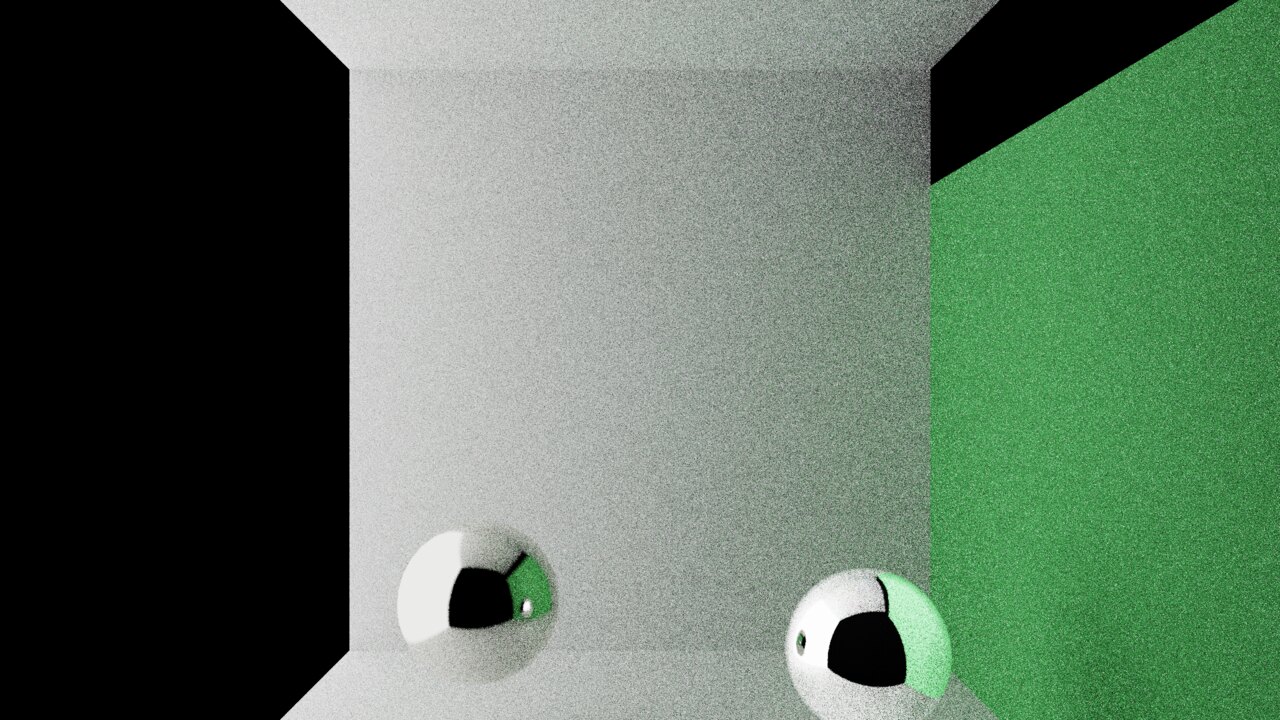 Direct illumination at 1 spp without ReSTIR — extreme noise across 12 emissive light sources