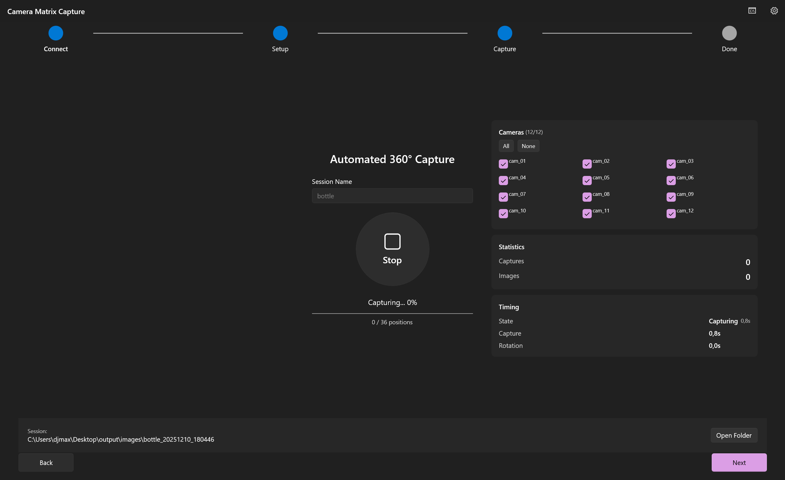 CamMatrixCapture UI