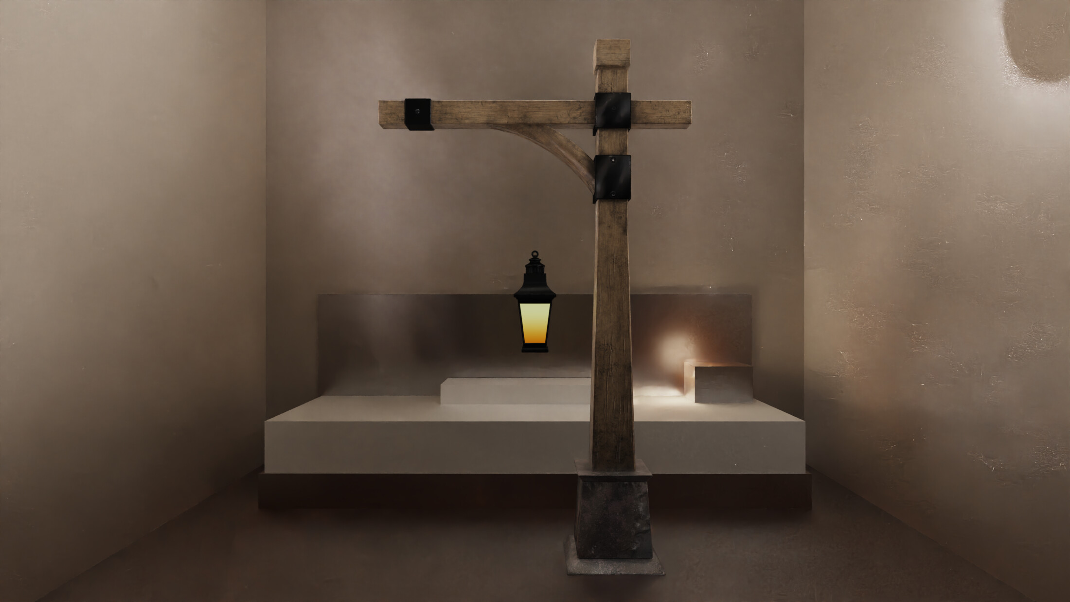 Lantern scene with emissive glow